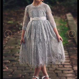 Trish Scully lace dress, grey, size 10. NWT